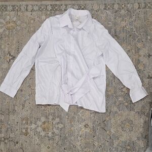 Commense White Button-Up Blouse